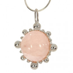 Sterling Silver Rose Quartz Pendant P58-02