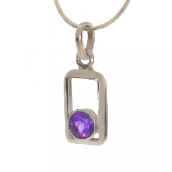 Sterling Silver Amethyst Pendant PF-01
