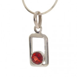 Sterling Silver Garnet Pendant PF-01