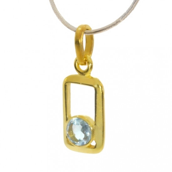Vermeil Blue Topaz Pendant PF-01 Vermeil Blue Topaz Pendant PF-01