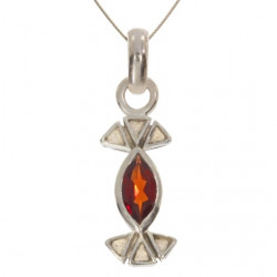 Sterling Silver Garnet Pendant PF-02