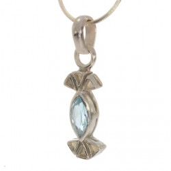 Sterling Silver Blue Topaz Pendant PF-02