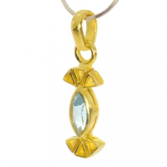 Vermeil Blue Topaz Pendant PF-02 Vermeil Blue Topaz Pendant PF-02