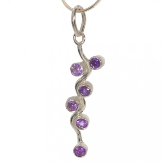 Sterling Silver Amethyst Pendant PF-08