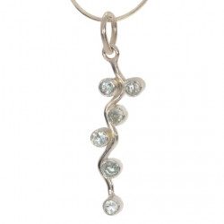 Sterling Silver Blue Topaz Pendant PF-08
