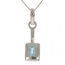 Sterling Silver Blue Topaz Pendant PF-11