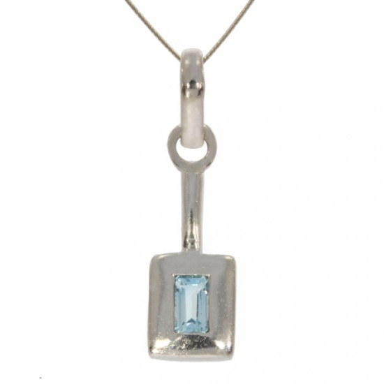 Sterling Silver Blue Topaz Pendant PF-11 Sterling Silver Blue Topaz Pendant PF-11