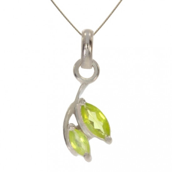 Sterling Silver Peridot Pendant PF-12