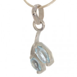 Sterling Silver Blue Topaz Pendant PF-12