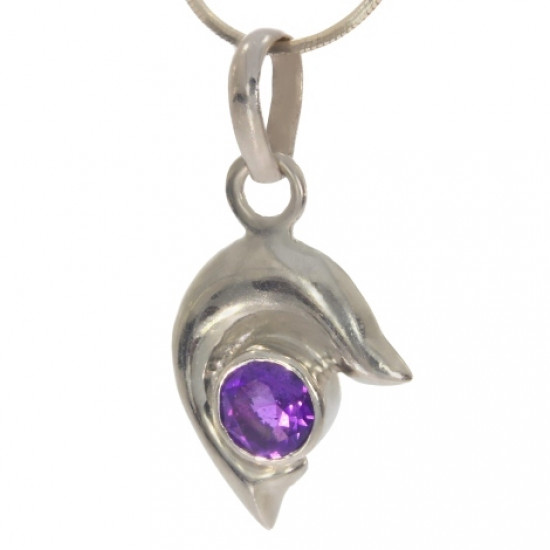 Sterling Silver Amethyst Pendant PF-17