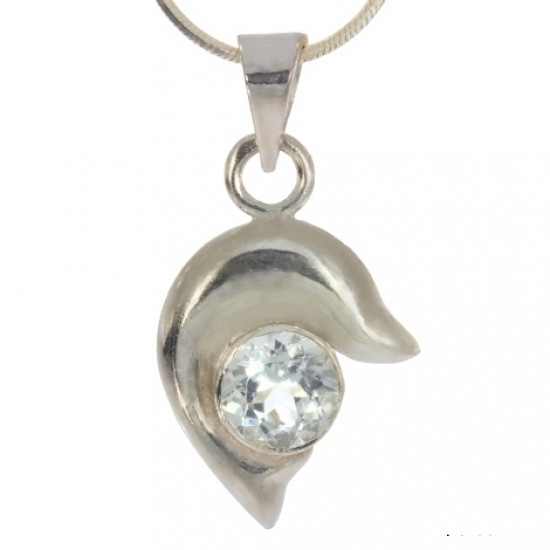 Sterling Silver Aquamarine Pendant PF-17 Sterling Silver Aquamarine Pendant PF-17