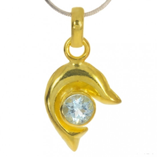Vermeil Blue Topaz Pendant PF-17 Vermeil Blue Topaz Pendant PF-17