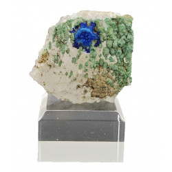 Azurite & Malachite on Gypsum