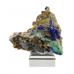 Azurite & Malachite on Gypsum