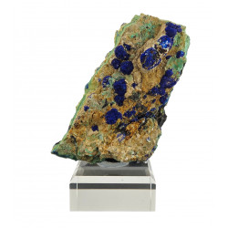 Azurite & Malachite on Gypsum