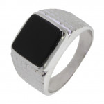 Bague homme H-62-05 onyx noire argent