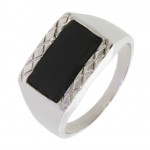 Bague homme H-58-06 onyx noire argent