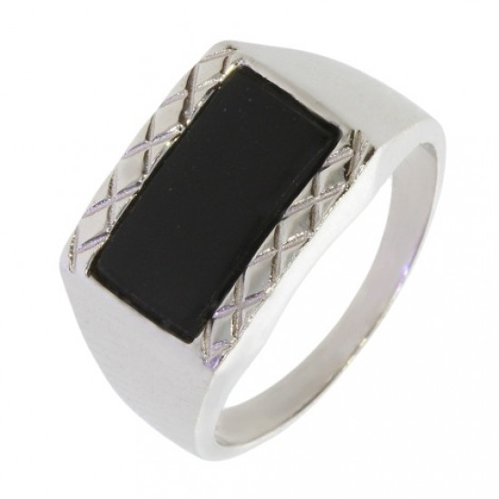 Ring H-58-06 men Black onyx Sterling Silver