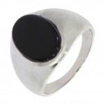 Bague homme H-58-05 onyx noire argent
