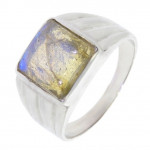 Bague homme H-50-12 labradorite argent