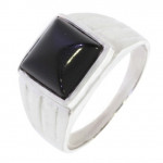 Bague homme H-50-12 onyx noire argent