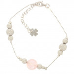 bracelet quartz rose argent B-40-01