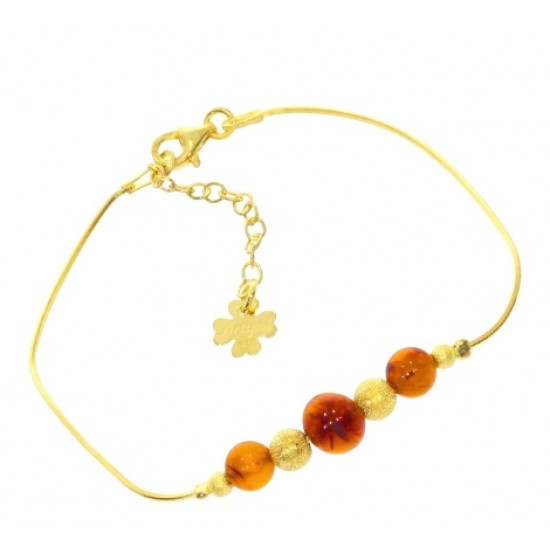 Vermeil Amber Bracelet B-26-01