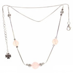 collier quartz rose argent C-28-01