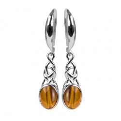 Sterling Silver Tiger's Eye Earrings E-26-10