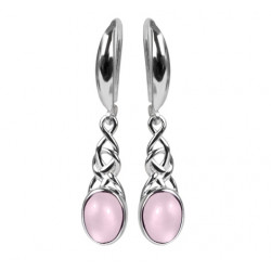 Sterling Silver Rose Quartz Earrings E-26-10