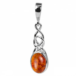 Sterling Silver Amber Pendant P22-16