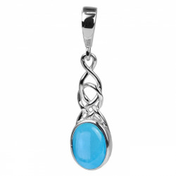 Sterling Silver Turquoise Pendant P22-16