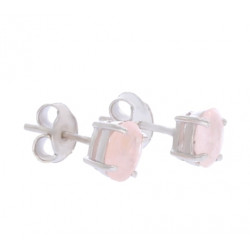 Sterling Silver Rose Quartz Earrings EF-14