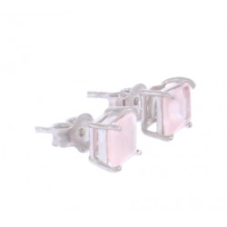 Sterling Silver Rose Quartz Earrings EF-18