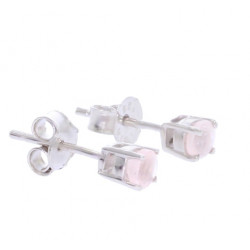 Sterling Silver Rose Quartz Earrings EF-10