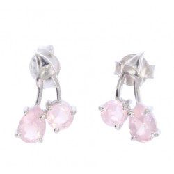 Sterling Silver Rose Quartz Earrings EF-22