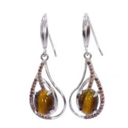 Sterling Silver Tiger's Eye Earrings E-54-09