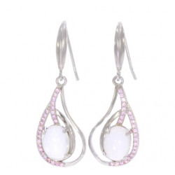 Sterling Silver Rose Quartz Earrings E-54-09