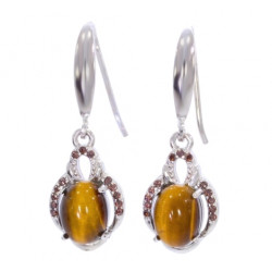 Sterling Silver Tiger's Eye Earrings E-42-09