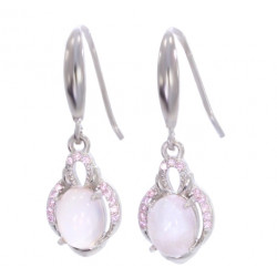 Sterling Silver Rose Quartz Earrings E-42-09