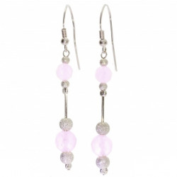 Sterling Silver Rose Quartz Earrings E-30-08