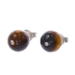 Sterling Silver Tiger's Eye Earrings E-22-11
