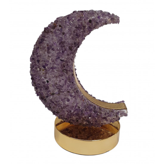 lampe amethyste lune 19cm