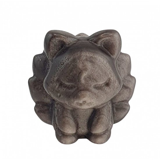 Renard obsidienne argente