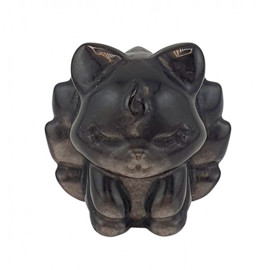 Renard obsidienne argente