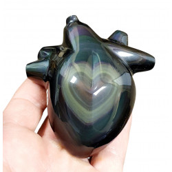 heart rainbow obsidian