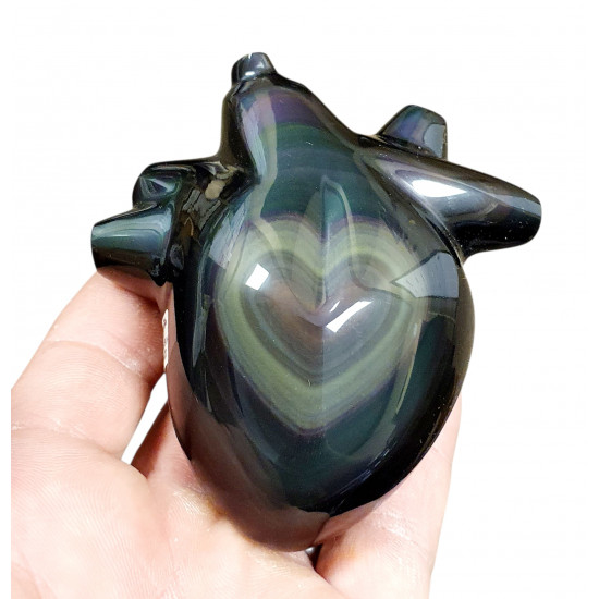 heart rainbow obsidian