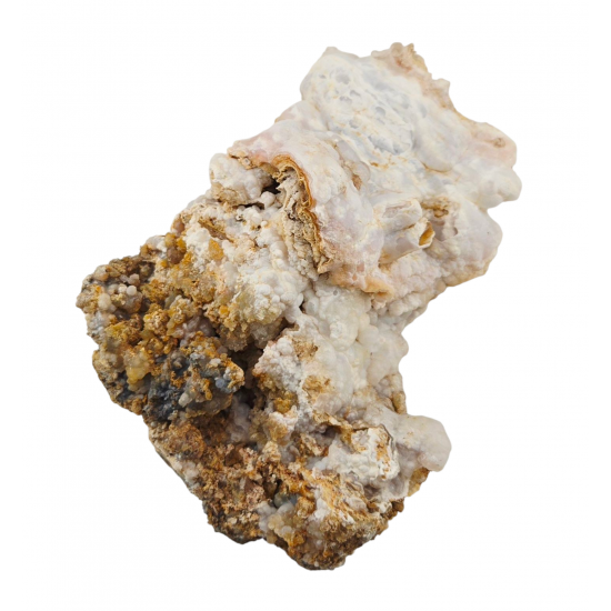 Hyalite opal on chalcedony