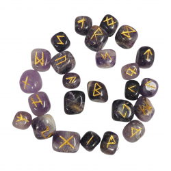 Runes Tumbled Stone amethyst