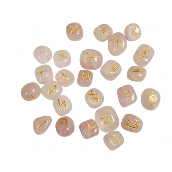 Runes Tumbled Stone rose quartz 